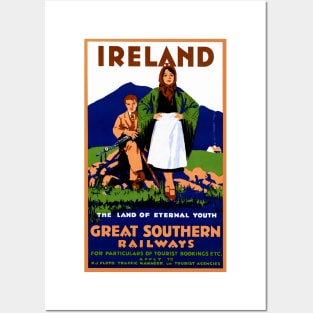 Vintage Travel Poster Ireland Great Southern Railways Posters and Art